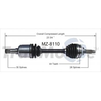 TrakMotive MZ8110 CV Axle Shaft product image 1 of 3