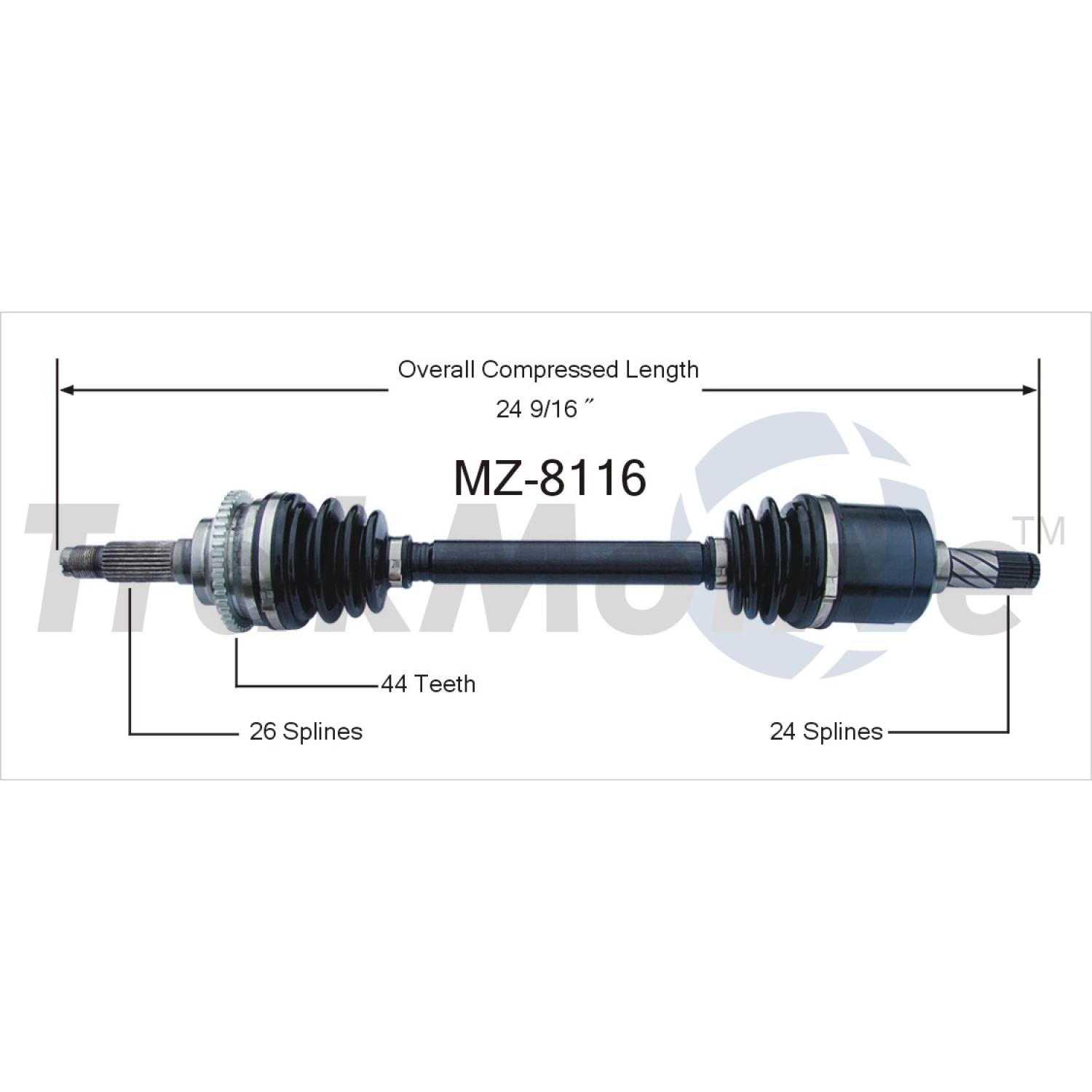TrakMotive MZ8116 CV Axle Shaft product image 1 of 3