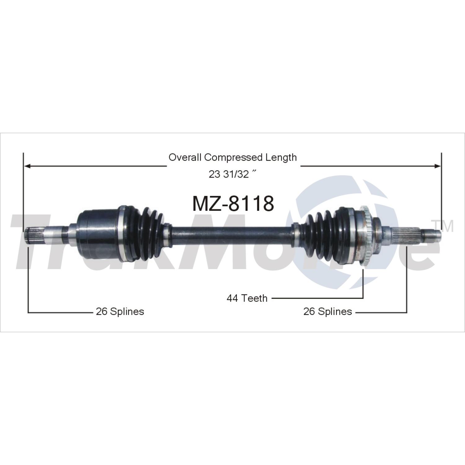 TrakMotive MZ8118 CV Axle Shaft product image 1 of 3