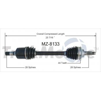 TrakMotive MZ8133 CV Axle Shaft product image 1 of 3
