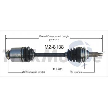 TrakMotive MZ8138 - CV Axle Shaft TrakMotive MZ8138 CV Axle Shaft product image 1 of 3