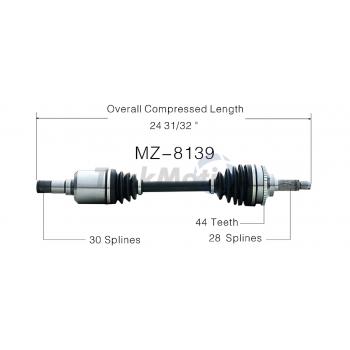TrakMotive MZ8139 - CV Axle Shaft TrakMotive MZ8139 CV Axle Shaft product image 1 of 3