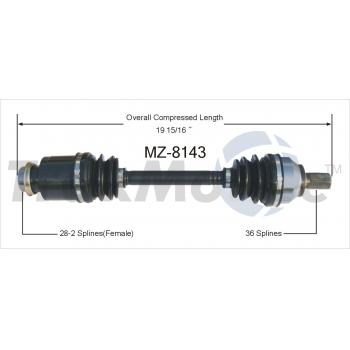 TrakMotive MZ8143 CV Axle Shaft product image 1 of 3