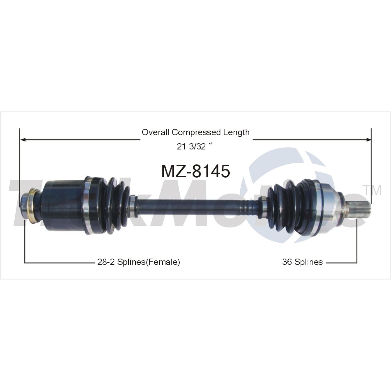 TrakMotive MZ8145 CV Axle Shaft product image 1 of 3