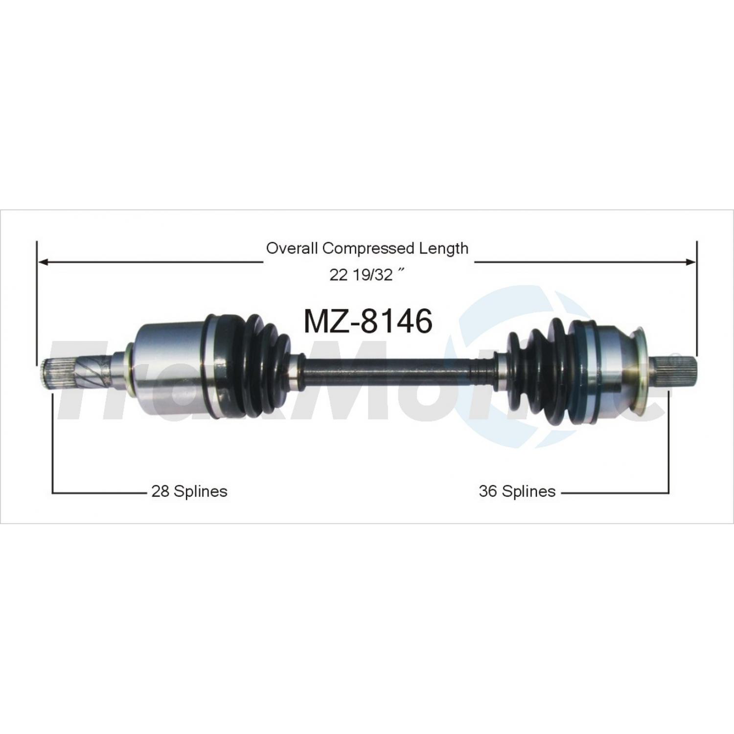 TrakMotive MZ8146 CV Axle Shaft product image 1 of 3