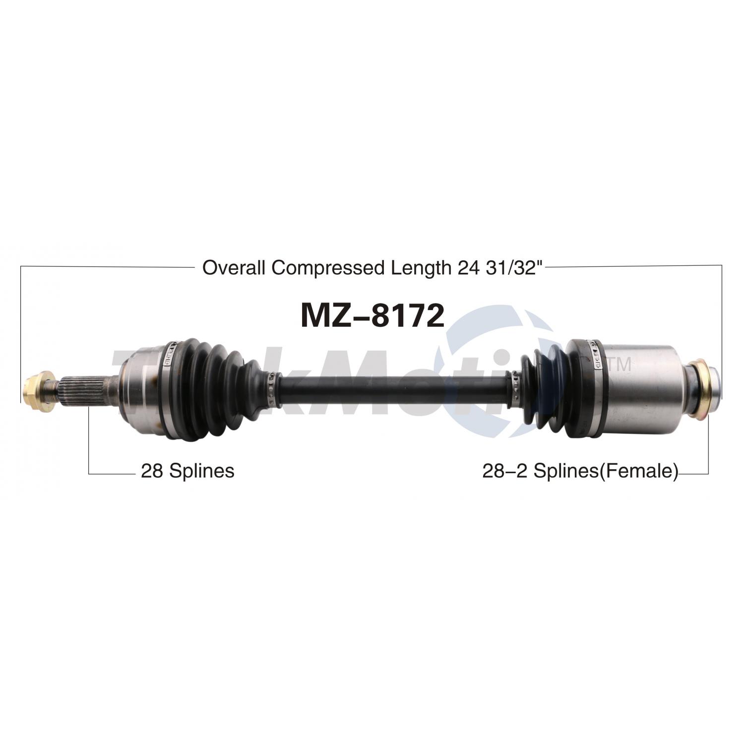 TrakMotive MZ8172 CV Axle Shaft product image 1 of 3