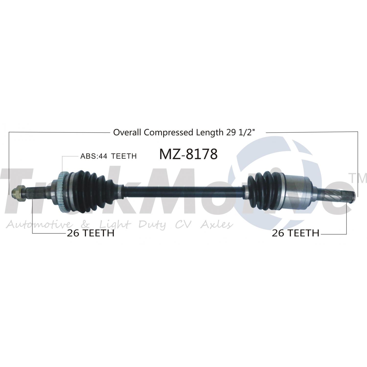 TrakMotive MZ8178 CV Axle Shaft product image 1 of 3