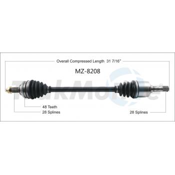 TrakMotive MZ8208 CV Axle Shaft product image 1 of 3