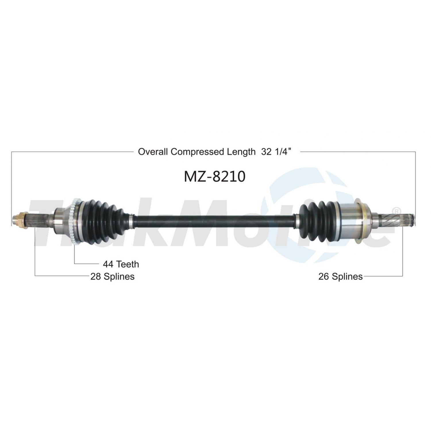 TrakMotive MZ8210 CV Axle Shaft product image 1 of 3
