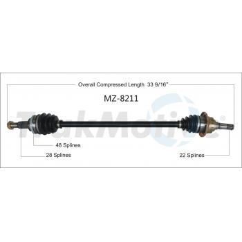 TrakMotive MZ8211 CV Axle Shaft product image 1 of 3