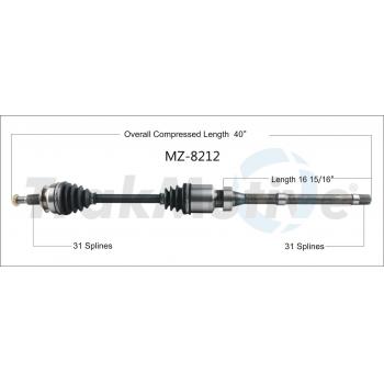 TrakMotive MZ8212 - CV Axle Shaft TrakMotive MZ8212 CV Axle Shaft product image 1 of 3