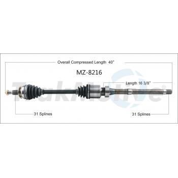 TrakMotive MZ8216 - CV Axle Shaft TrakMotive MZ8216 CV Axle Shaft product image 1 of 3