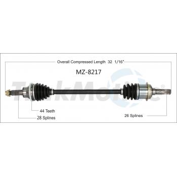 TrakMotive MZ8217 - CV Axle Shaft TrakMotive MZ8217 CV Axle Shaft product image 1 of 3