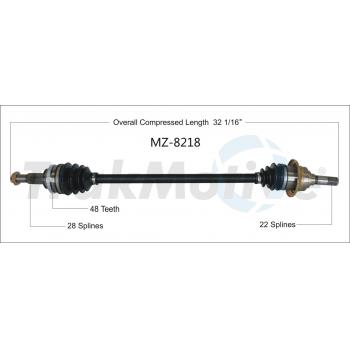 TrakMotive MZ8218 - CV Axle Shaft TrakMotive MZ8218 CV Axle Shaft product image 1 of 3