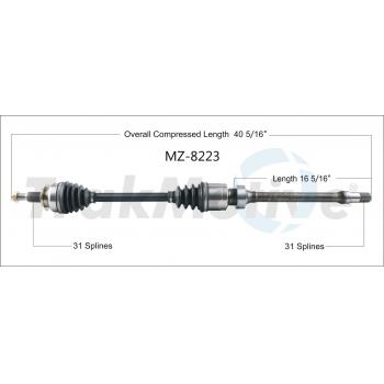 TrakMotive MZ8223 - CV Axle Shaft TrakMotive MZ8223 CV Axle Shaft product image 1 of 3