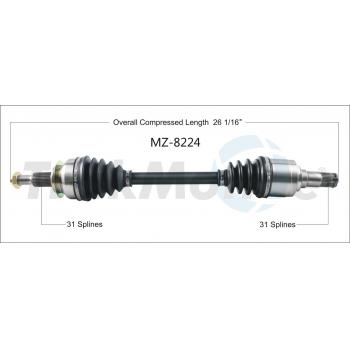 TrakMotive MZ8224 - CV Axle Shaft TrakMotive MZ8224 CV Axle Shaft product image 1 of 3