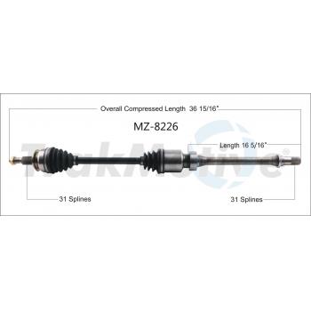 TrakMotive MZ8226 CV Axle Shaft product image 1 of 3