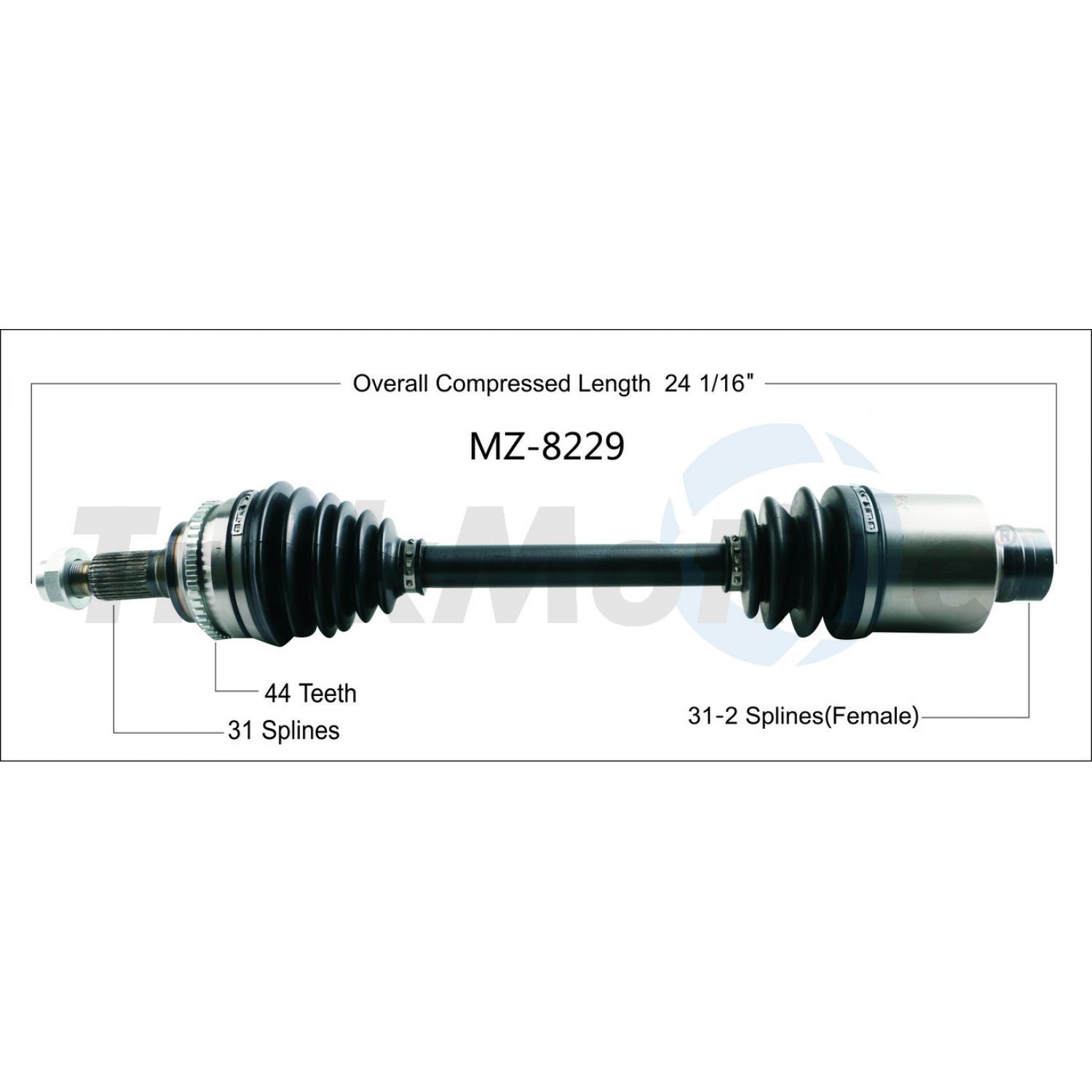 TrakMotive MZ8229 CV Axle Shaft product image 1 of 3