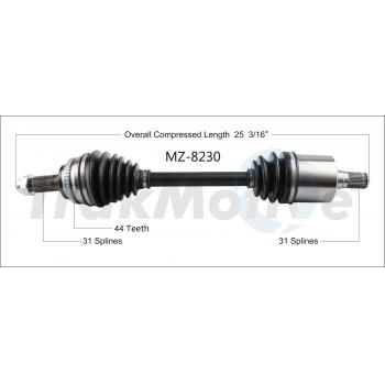 TrakMotive MZ8230 CV Axle Shaft product image 1 of 3
