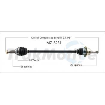 TrakMotive MZ8231 CV Axle Shaft product image 1 of 3