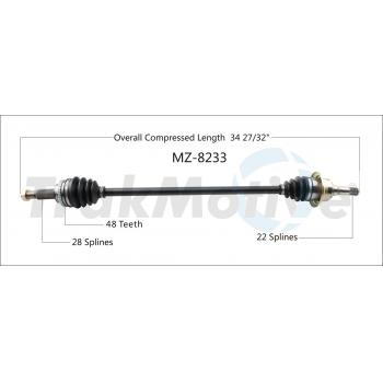 TrakMotive MZ8233 - CV Axle Shaft TrakMotive MZ8233 CV Axle Shaft product image 1 of 3