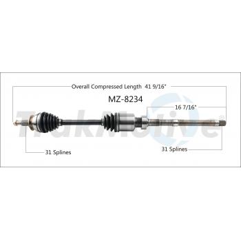 TrakMotive MZ8234 CV Axle Shaft product image 1 of 3