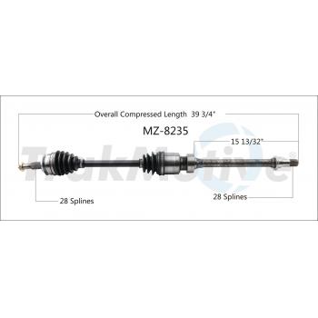 TrakMotive MZ8235 - CV Axle Shaft TrakMotive MZ8235 CV Axle Shaft product image 1 of 3