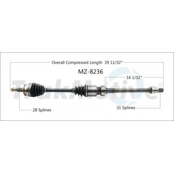 TrakMotive MZ8236 - CV Axle Shaft TrakMotive MZ8236 CV Axle Shaft product image 1 of 3