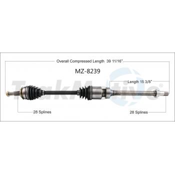 TrakMotive MZ8239 CV Axle Shaft product image 1 of 3