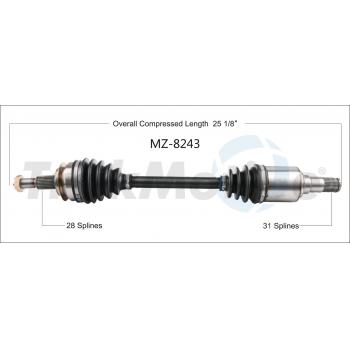 TrakMotive MZ8243 CV Axle Shaft product image 1 of 3