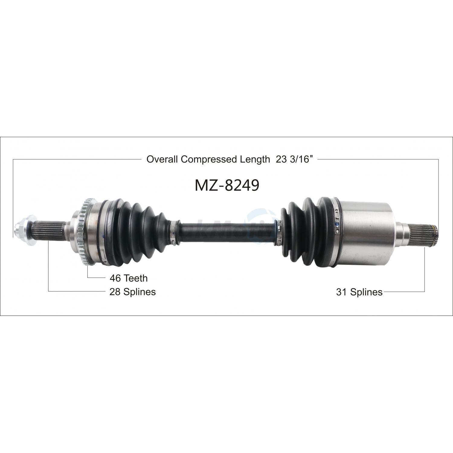 TrakMotive MZ8249 - CV Axle Shaft TrakMotive MZ8249 CV Axle Shaft product image 1 of 3