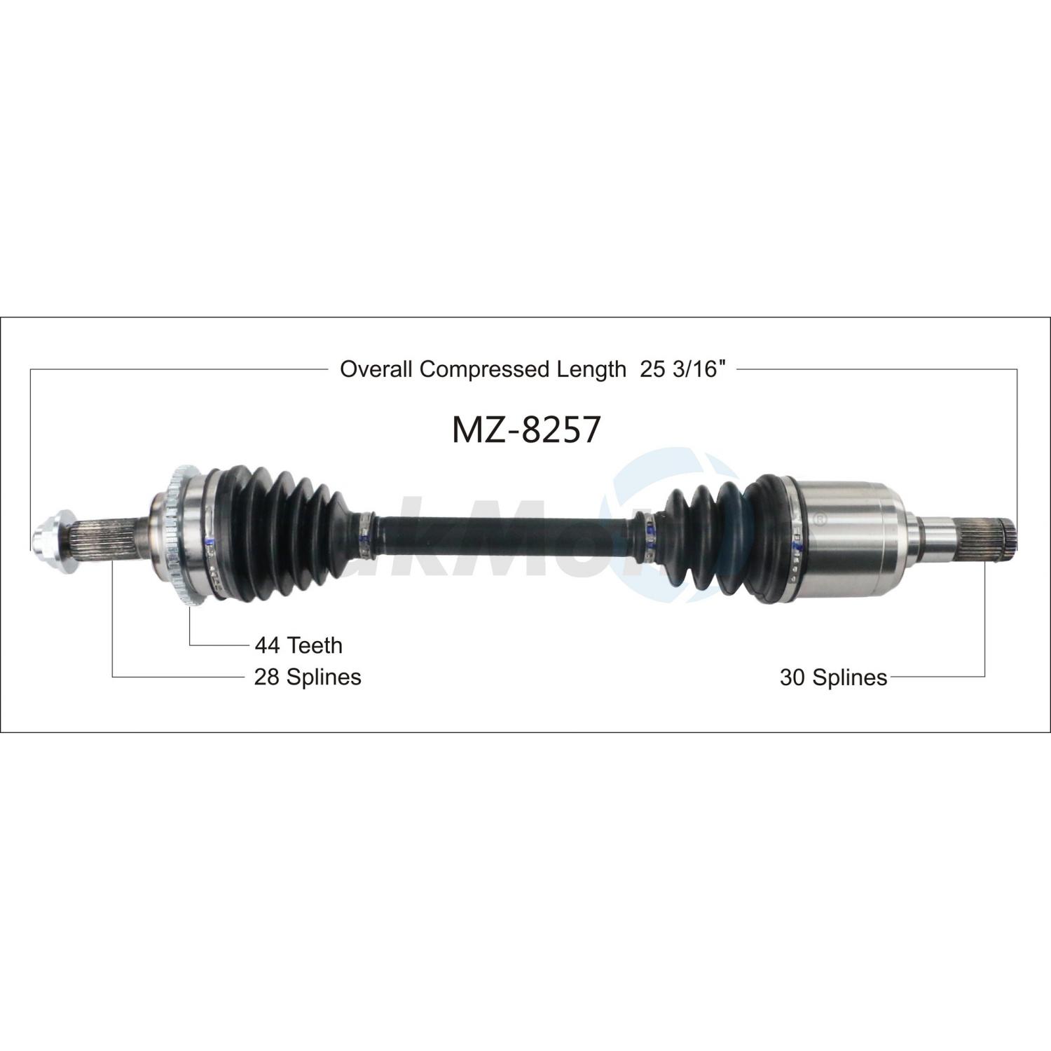 TrakMotive MZ8257 CV Axle Shaft product image 1 of 3