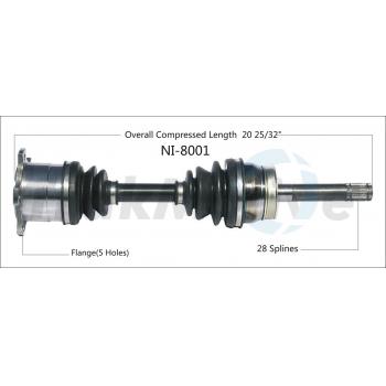 TrakMotive NI8001 CV Axle Shaft product image 1 of 3