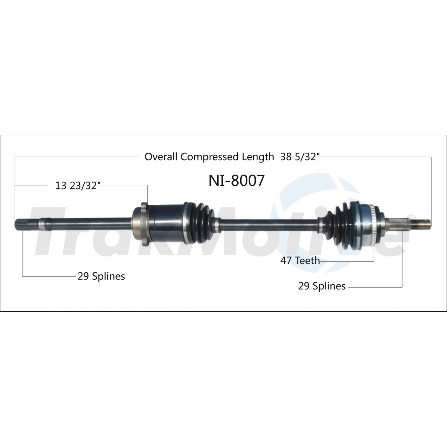 TrakMotive NI8007 - CV Axle Shaft TrakMotive NI8007 CV Axle Shaft product image 1 of 3