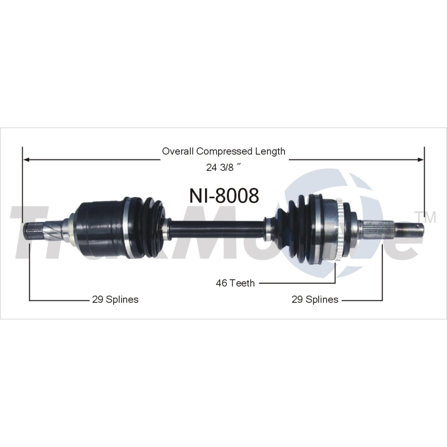 TrakMotive NI8008 - CV Axle Shaft TrakMotive NI8008 CV Axle Shaft product image 1 of 3