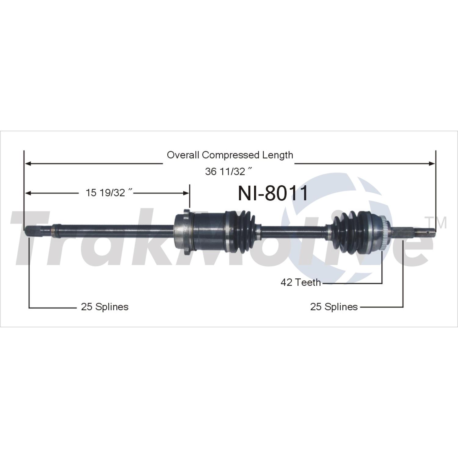 TrakMotive NI8011 - CV Axle Shaft TrakMotive NI8011 CV Axle Shaft product image 1 of 3