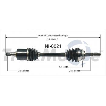 TrakMotive NI8021 CV Axle Shaft product image 1 of 3