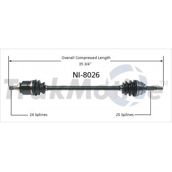 TrakMotive NI8026 CV Axle Shaft product image 1 of 3