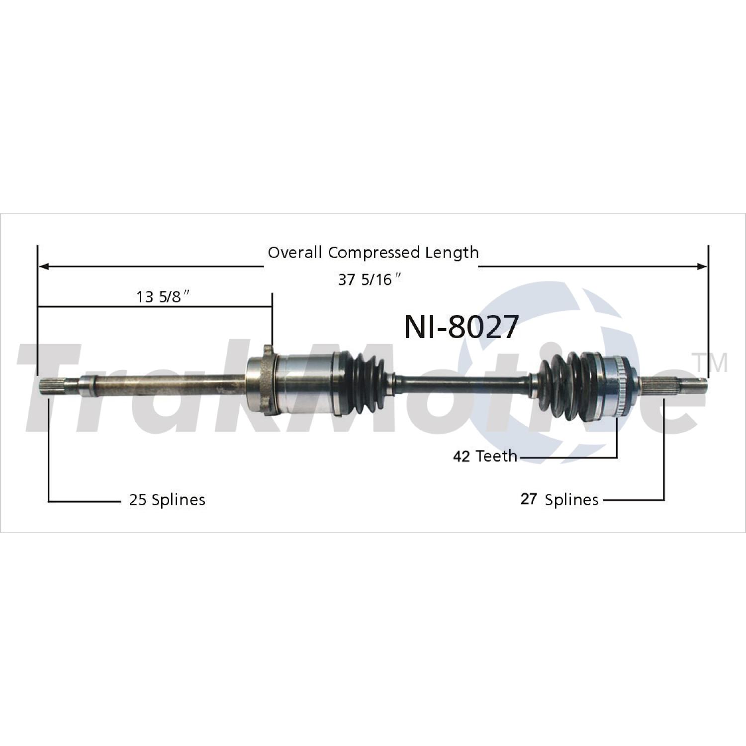 TrakMotive NI8027 - CV Axle Shaft TrakMotive NI8027 CV Axle Shaft product image 1 of 3