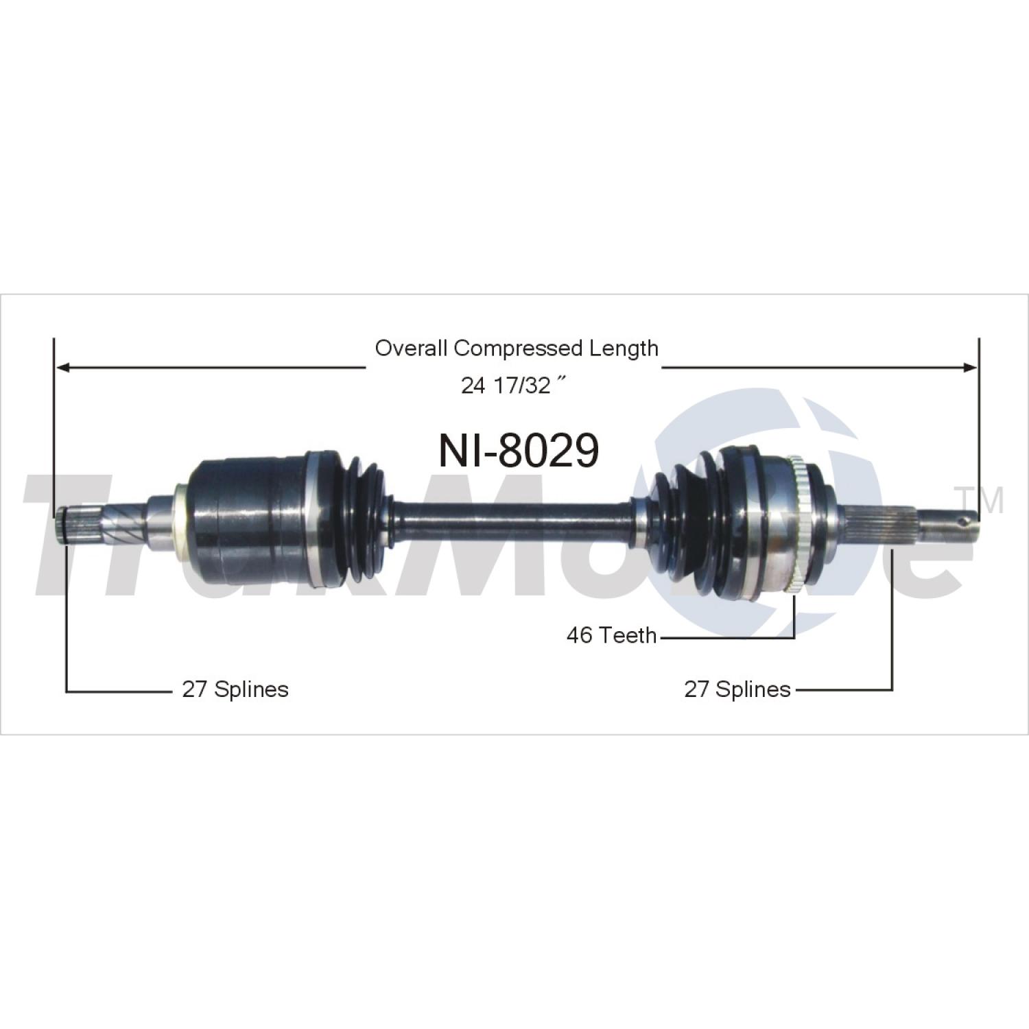 TrakMotive NI8029 - CV Axle Shaft TrakMotive NI8029 CV Axle Shaft product image 1 of 3