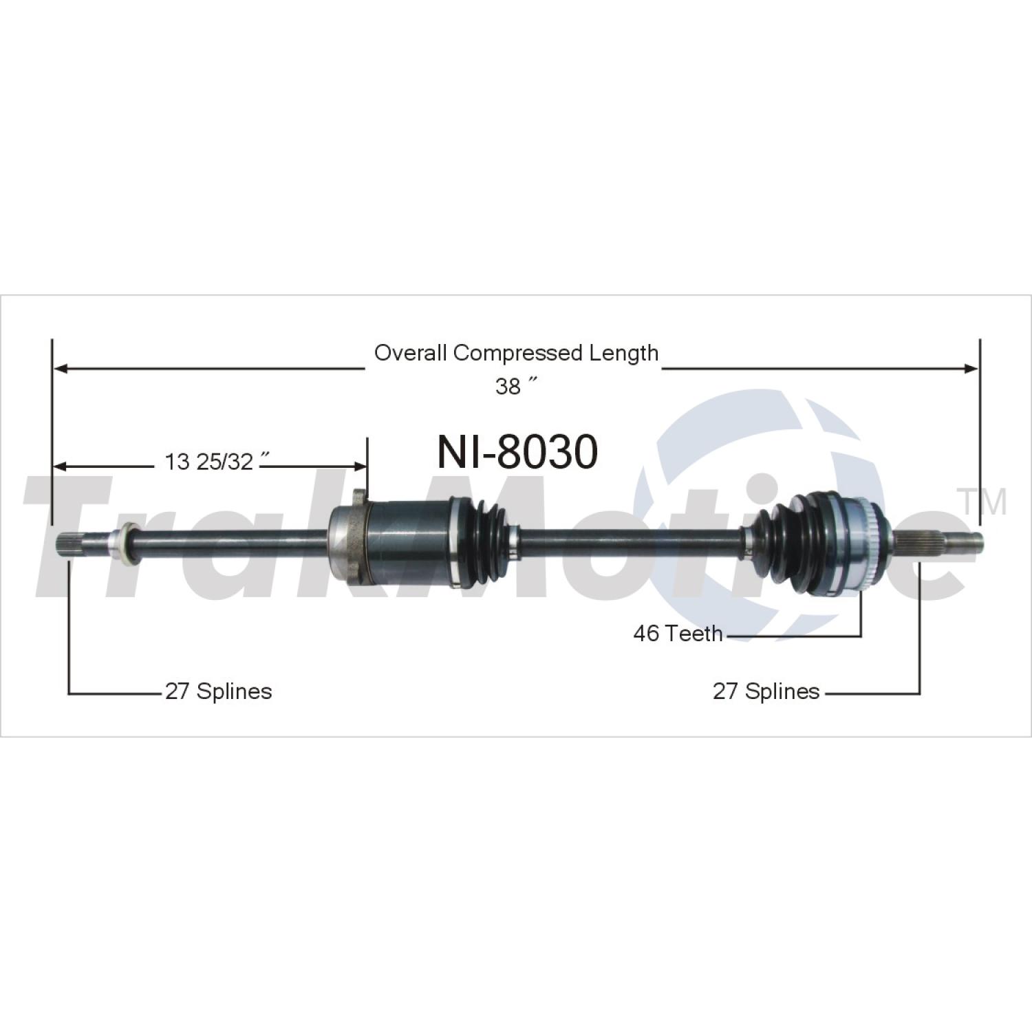 TrakMotive NI8030 - CV Axle Shaft TrakMotive NI8030 CV Axle Shaft product image 1 of 3