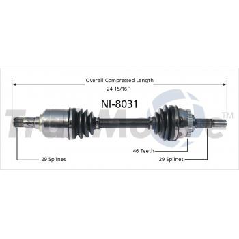 TrakMotive NI8031 CV Axle Shaft product image 1 of 3