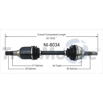 TrakMotive NI8034 CV Axle Shaft product image 1 of 3