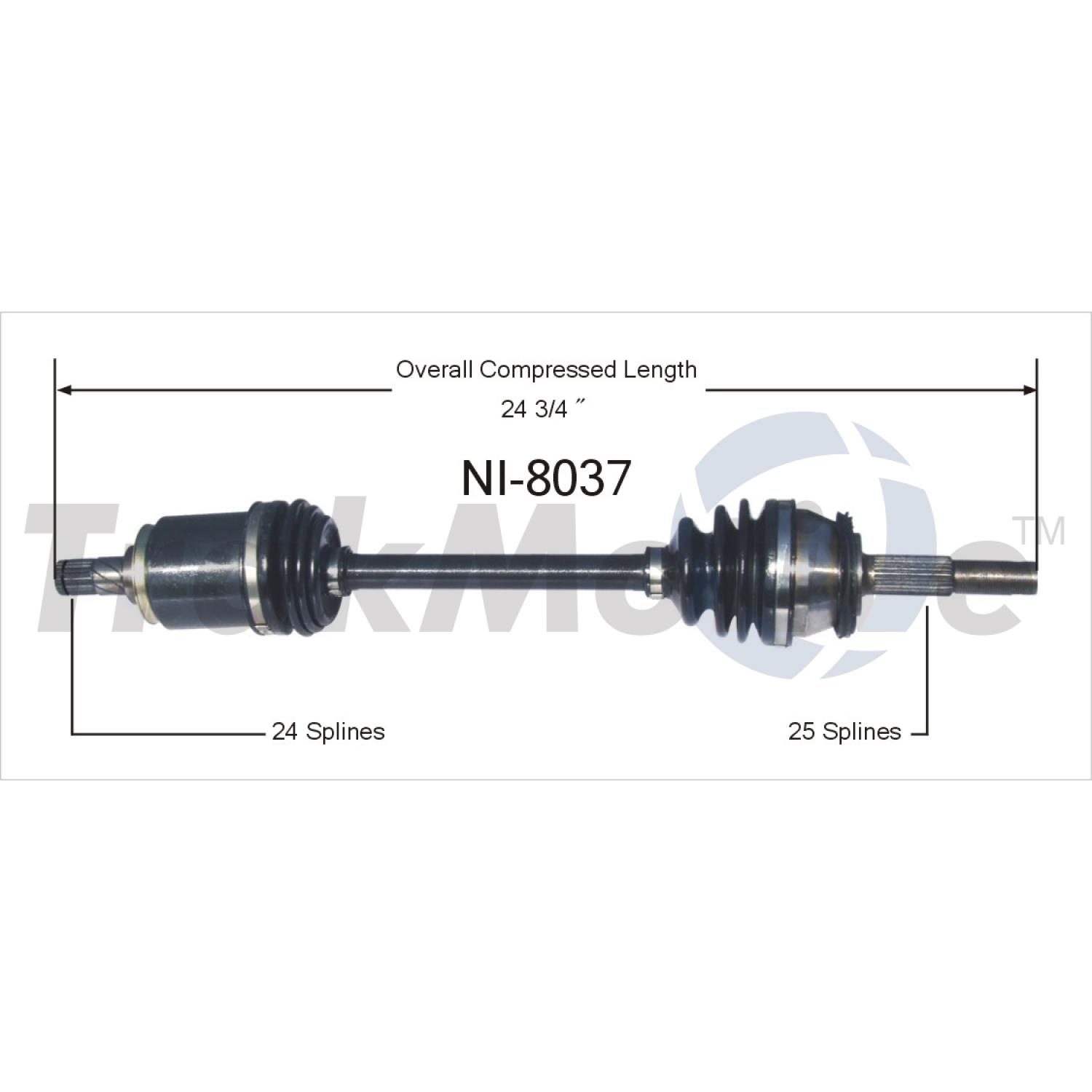 TrakMotive NI8037 CV Axle Shaft product image 1 of 3