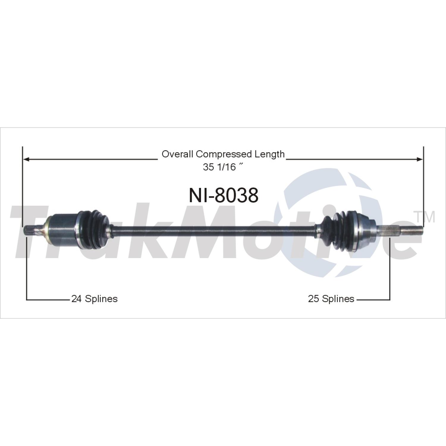 TrakMotive NI8038 - CV Axle Shaft TrakMotive NI8038 CV Axle Shaft product image 1 of 3