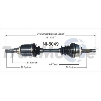 TrakMotive NI8049 CV Axle Shaft product image 1 of 3