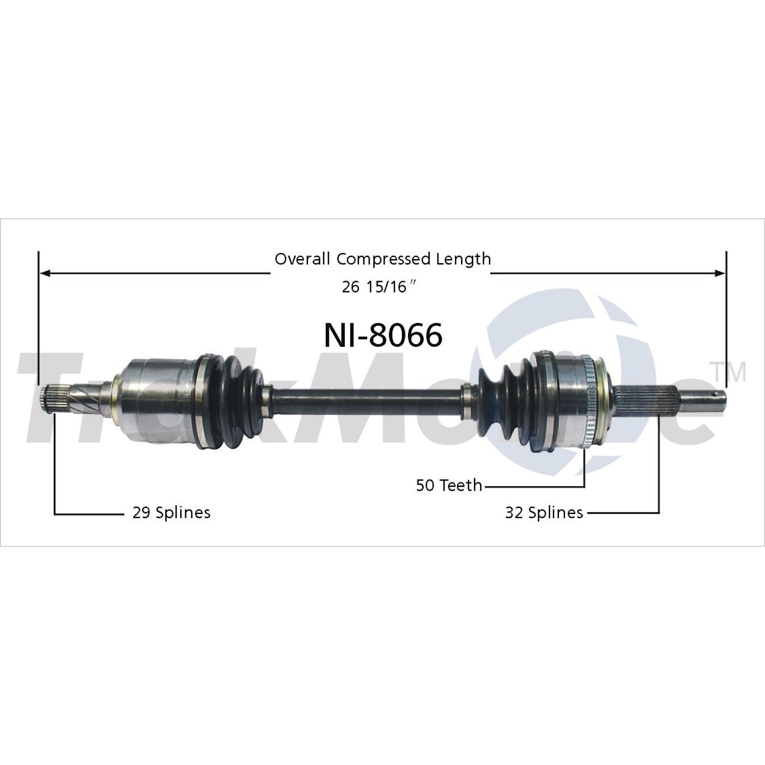 TrakMotive NI8066 - CV Axle Shaft TrakMotive NI8066 CV Axle Shaft product image 1 of 3