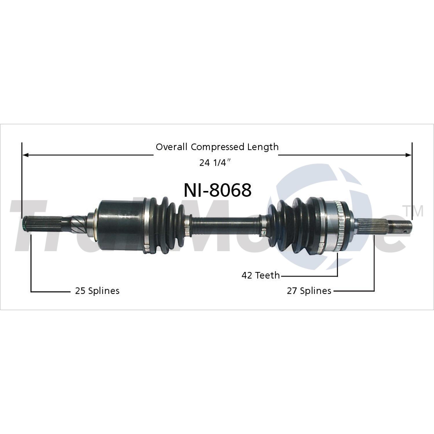 TrakMotive NI8068 CV Axle Shaft product image 1 of 3