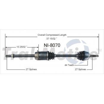TrakMotive NI8070 CV Axle Shaft product image 1 of 3