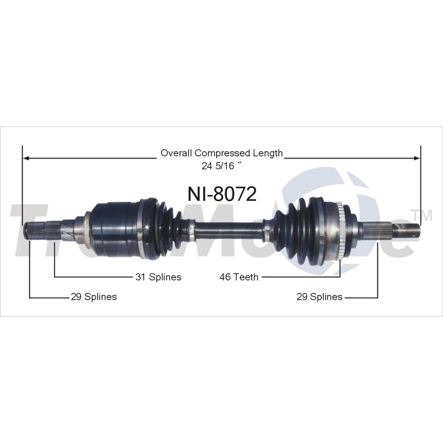 TrakMotive NI8072 - CV Axle Shaft TrakMotive NI8072 CV Axle Shaft product image 1 of 3
